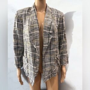 Brat pack Professional collegiate vintage tweed striped City Girl Jacket-XL